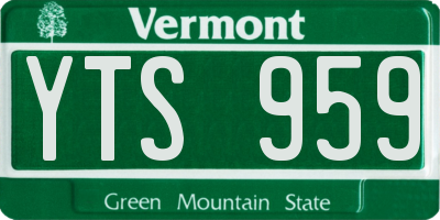 VT license plate YTS959