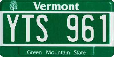 VT license plate YTS961