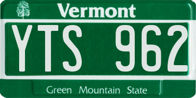 VT license plate YTS962