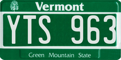 VT license plate YTS963