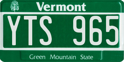 VT license plate YTS965