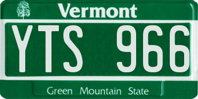 VT license plate YTS966