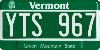 VT license plate YTS967
