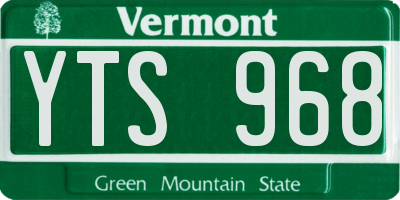 VT license plate YTS968
