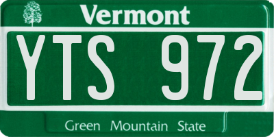VT license plate YTS972