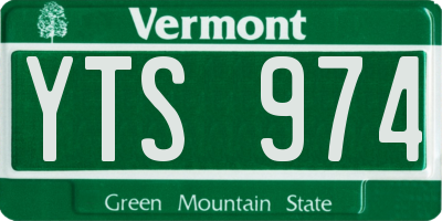 VT license plate YTS974