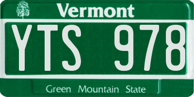 VT license plate YTS978