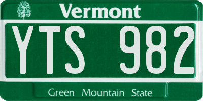 VT license plate YTS982