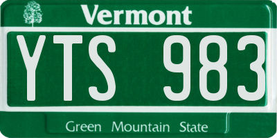 VT license plate YTS983