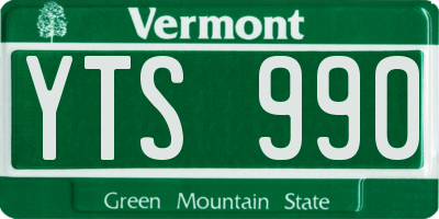 VT license plate YTS990