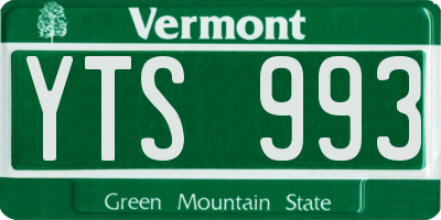 VT license plate YTS993