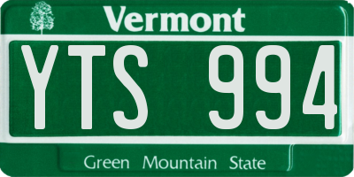 VT license plate YTS994