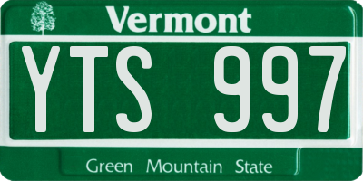 VT license plate YTS997
