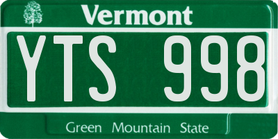 VT license plate YTS998