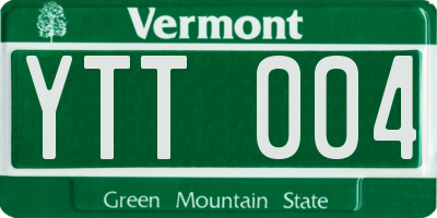 VT license plate YTT004