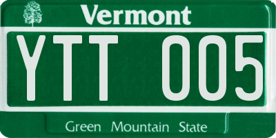 VT license plate YTT005