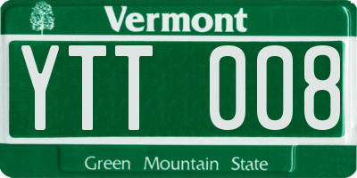 VT license plate YTT008