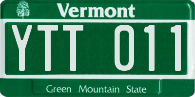 VT license plate YTT011