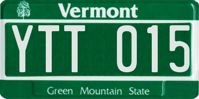 VT license plate YTT015
