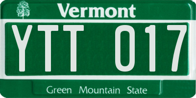 VT license plate YTT017