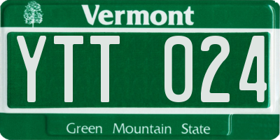 VT license plate YTT024