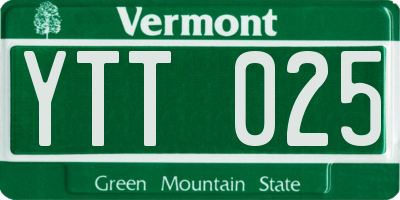 VT license plate YTT025