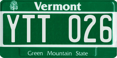 VT license plate YTT026