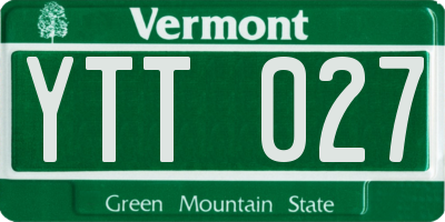 VT license plate YTT027