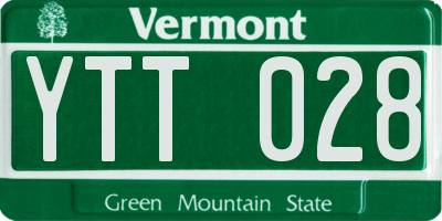 VT license plate YTT028