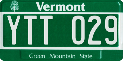 VT license plate YTT029