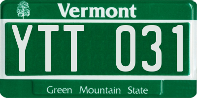 VT license plate YTT031