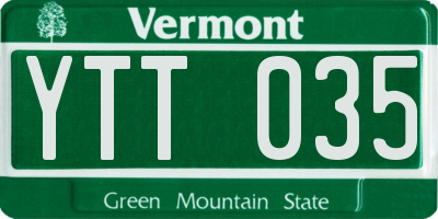 VT license plate YTT035