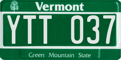 VT license plate YTT037