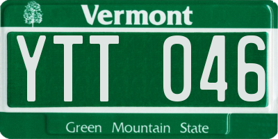 VT license plate YTT046