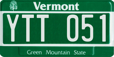 VT license plate YTT051