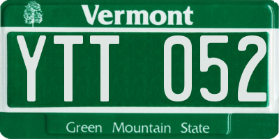 VT license plate YTT052