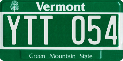 VT license plate YTT054