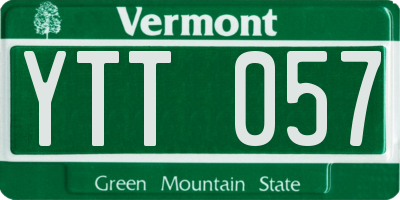 VT license plate YTT057