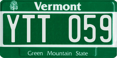 VT license plate YTT059