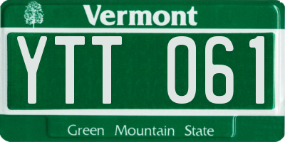 VT license plate YTT061