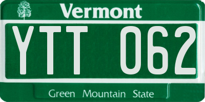 VT license plate YTT062