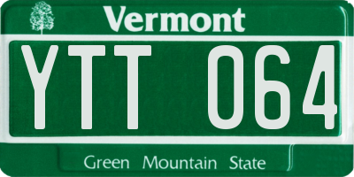 VT license plate YTT064