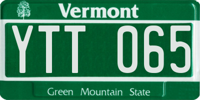VT license plate YTT065