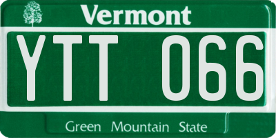 VT license plate YTT066