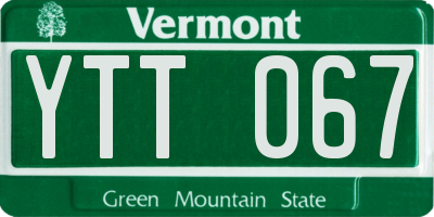 VT license plate YTT067