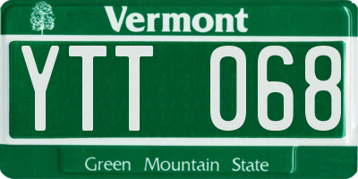VT license plate YTT068