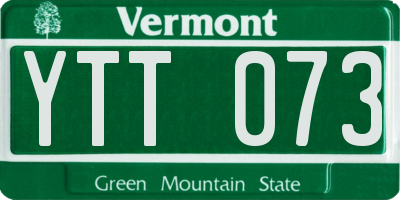VT license plate YTT073