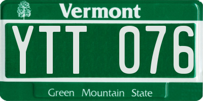 VT license plate YTT076
