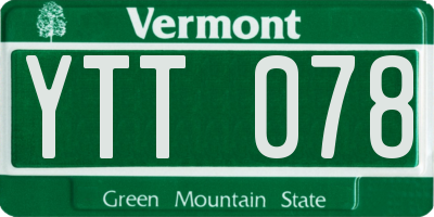 VT license plate YTT078