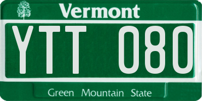 VT license plate YTT080